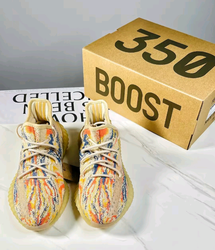 yellow and orange yeezys